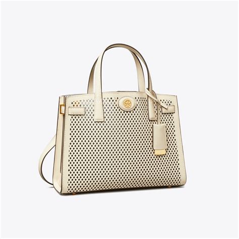 tory burch robinson perforated satchel.